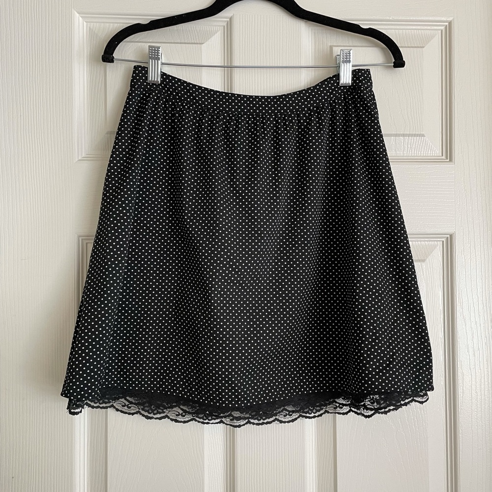 Black and white polka dot skirt